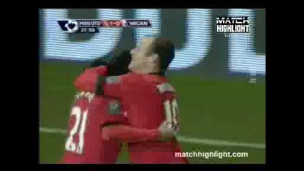 Manchester United 1 - 0 Wigan (rooney) 
