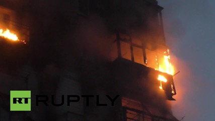 Ukraine: Shelling hits Donetsk, building ablaze