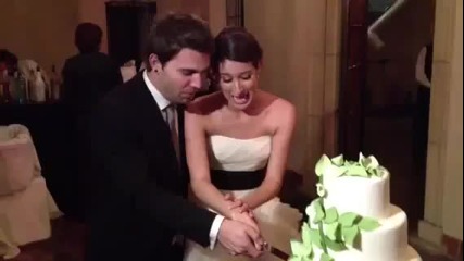 Charles Trippy and Alli Trippy Cut Wedding Cake