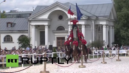 Russia: Kremlin’s horse riders showcase their skills on Russia Day