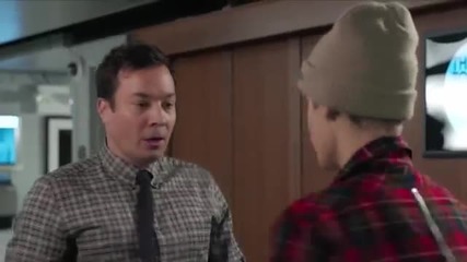 Тайния поздрав между Jimmy Fallon и Justin Bieber