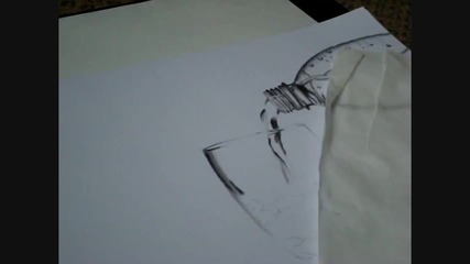 Pencil Drawing - Pouring water from a bottle