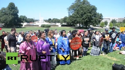 USA: Apache Stronghold Caravan protests outside US Capitol in D.C.