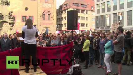 Germany: Activists march in solidarity with refugees in Wurzburg
