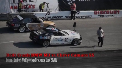 Drift Crash Bmw M3 vs Chevy Camaro Ss @ Formula D round 4 New Jersey