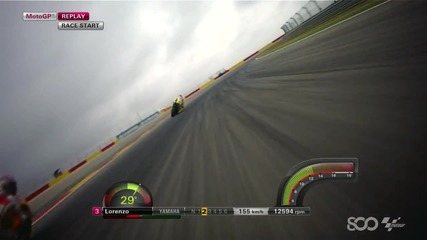 Motogp 2014 Aragon - стартът на състезанието от камерата на Лоренцо