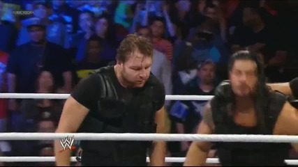 The Shield hits a Triple Powerbomb on Randy Orton