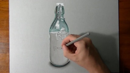 Реалстична рисунка на бутилка с мляко