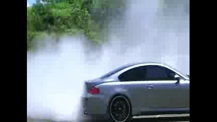 bmw m6 turbo burnout drift