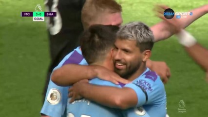 Агуеро с шедьовър и Ман Сити вече води с 3:0 на Брайтън
