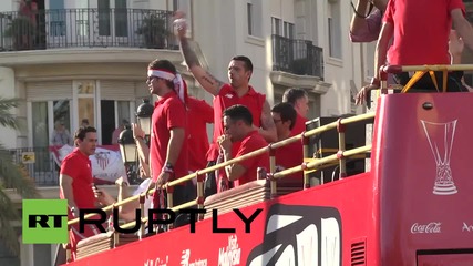 Spain: Sevilla FC fans go wild after retaining Europa League title