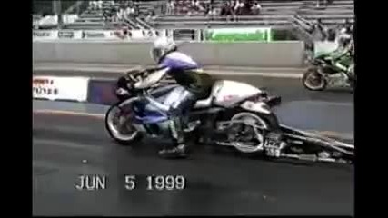 Motorcyclist Hit With Piston 