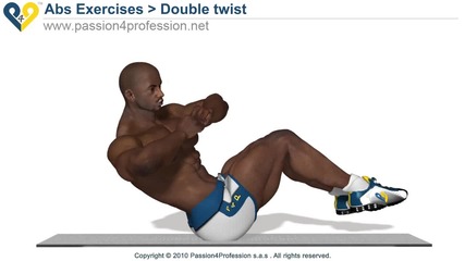 Двойно усукване - упражнение за косия коремен мускул 