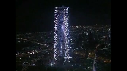 Част от церемонията от откриването на най - високия небостъргач в света Бурж Халифа 818 метра 
