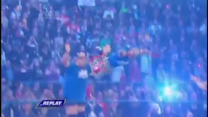 Big Show and Rey Mysterio - Chokeslam & Diving Splash Combo