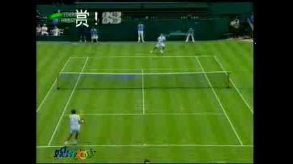 Wimbledon - Federer - Hrbaty - 3:0 Втори Сет