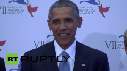 Panama: Barack Obama arrives at Summit of the Americas