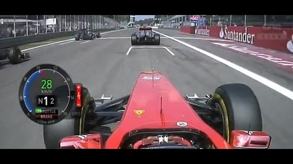 F1 Гран при на Италия 2011 - Старта на Alonso + катастрофата на 1ви завой [onboard][hd]