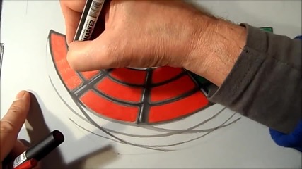 Anamorphic Illusion Art, Drawing Rubik's Cube, Time Lapse