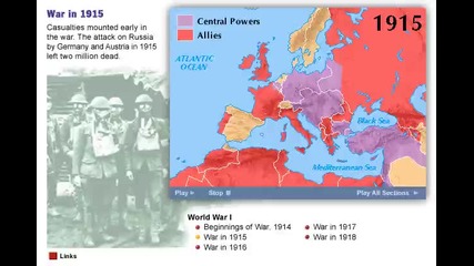 History of World War One 1914 - 1918 Map 
