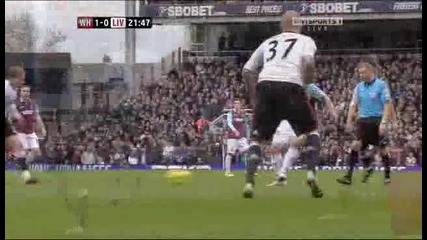 2011 - 02 - 27 West Ham vs Liverpool 1 - 0 Parker (22) 