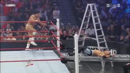 Alberto Del Rio falls into a Ladder