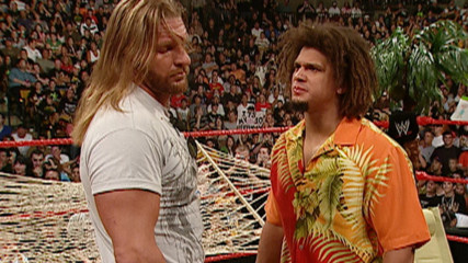 Carlito finds out what happens when you spit in the face of Triple H: Raw, Aug. 27, 2007 (WWE Network Exclusive)