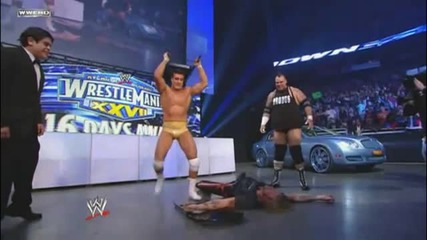 Alberto Del Rio hits a Con-chair-to on Edge's arm