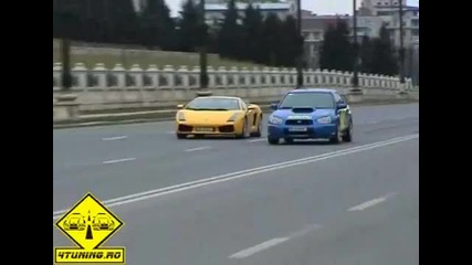 Subaru Impreza Wrx Sti размазва Lamborghini Gallardo