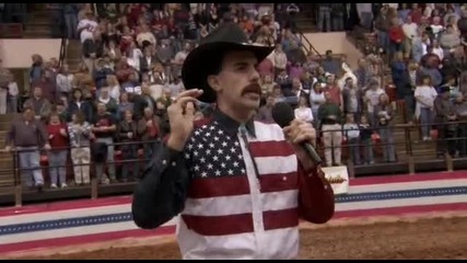 Borat - Борат пее националния химн на родео арена 