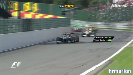 Удивителнa маневра - Кими срещу Шумахер - Формула 2012
