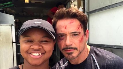 Робърт Дауни младши с рани по лицето на снимачната площадка на филма си Капитан Америка 3 (2016)
