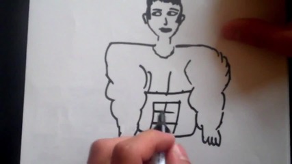 Джъстин нарисува .. себе си