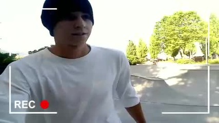 Skateboarding in the street 