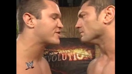 Wwe 2005 New Years Revolution Randy Orton и Batista Backstage