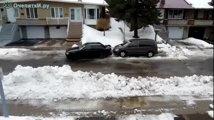 Супер технично почисване на улица от сняг!