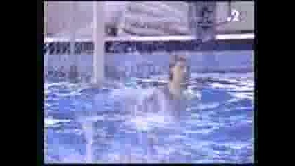 Water Polo Goalkeeper Score Goal For Win.