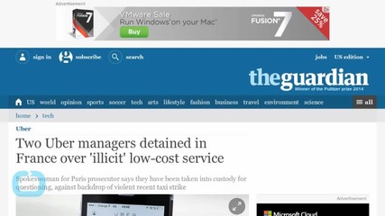 Two Uber Managers Detained In France Over 'Illicit' Low-Cost Service