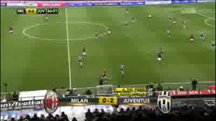 Дел Пиеро вкарва исторически втори гол срещу Милан 