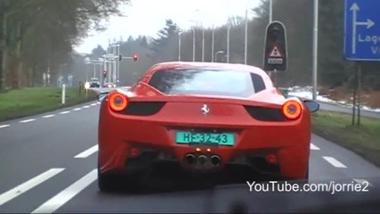 Chasing the new 2010 Ferrari 458 Italia! Incredible sound! 