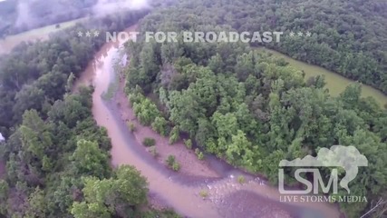 Time lapse - река от високо на нивото на облаците в Арканзас 25.6.2014