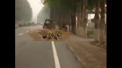 Така чистят пътищата в Китай