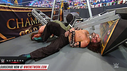 Jeff Hardy Swanton Bombs off a ladder onto Sami Zayn: WWE Clash of Champions 2020 (WWE Network Exclusive)