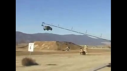 Ken Block jumps his rally car 171 feet