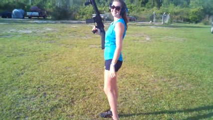 Hot Woman Shooting Big Guns