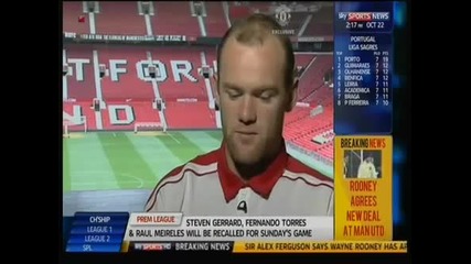 Wayne Rooney Interview After Agreeing New Five Year Contact Deal With Manchester 