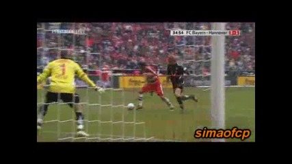 Bayern Munich Vs. Hannover 3 - 1 Altintop Goal 07.03.2009 
