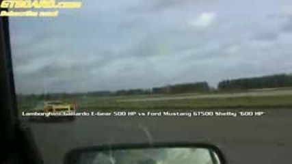 Ford Mustang Gt500 600 vs Lamborghini Gallardo 500 
