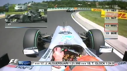 schumacher onboard start hungary 01.08.2010