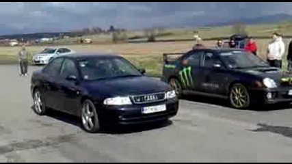Audi S4 наказва Subaru Impreza